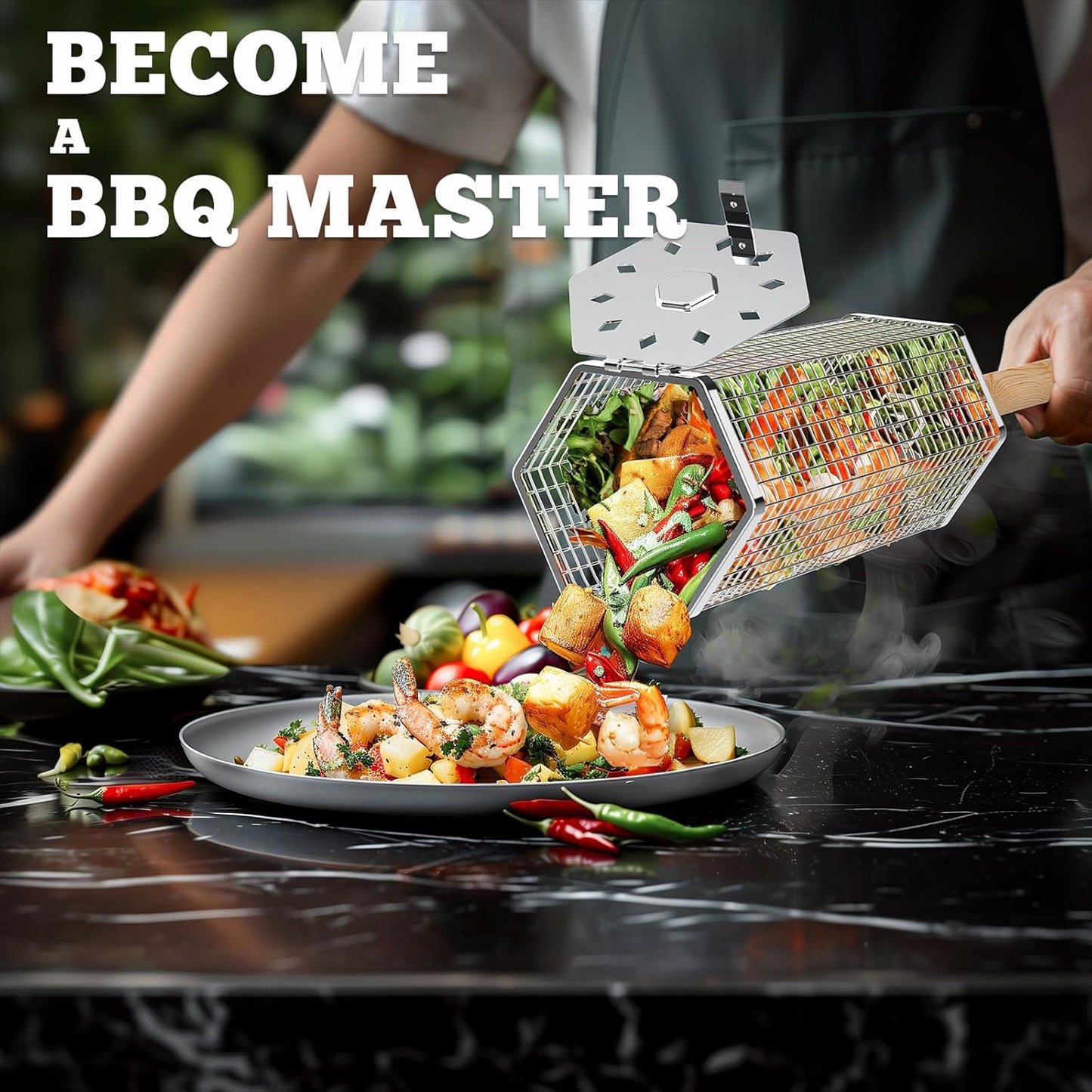 Rolling Grill Basket